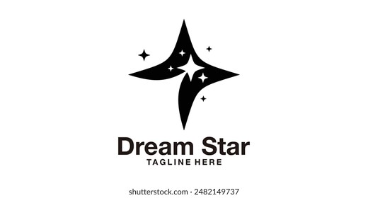 logo design, night star, dream, success, career. logo design template, symbol, icon, vector, creative idea.