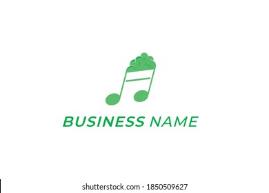 nota de diseño de logotipo música y cerebro