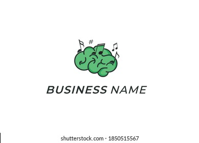 logo design note music and brain