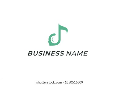 Logo-Design Noten Musik und Gehirn