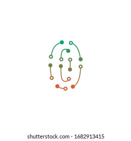 Logo design of number 0 for technology, electronics, digital, connection. Minimal awesome trendy professional logo design template