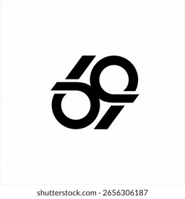 Diseño de logotipo del número 69 con un concepto de carretera circular.
