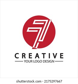 Ilustración del vector de imagen número de diseño del logotipo 77