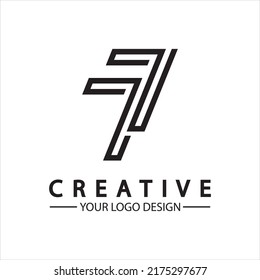 Ilustración del vector de imagen número de diseño del logotipo 77
