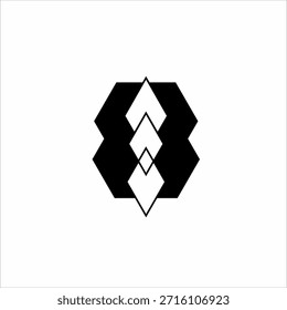 Diseño de logotipo del número 8, 3 con símbolo de diamante.