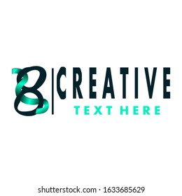 logo design number 8 in green, vector illustration on a white background