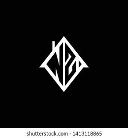 Logo design of NZ ZN in vector for construction, home, real estate, building, property. Minimal awesome trendy professional logo design template on black background.