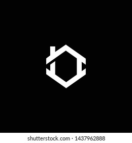 Logo design of O AO OA OV VO in vector for construction, home, real estate, building, property. Minimal awesome trendy professional logo design template on black background.