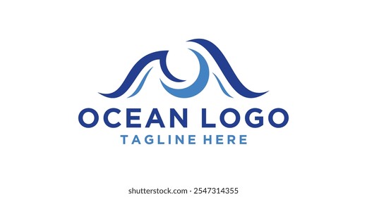 logo design ocean, wave, water, logo design vector, symbol, icon, idea, creative.