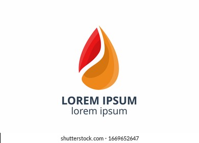 logo design of oil template with lubricant in creative shape vector illustration. can used in ecological corporate, medical, chemical, food and oil design company.