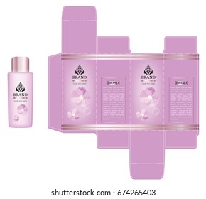 Logo design on cosmetic container with pink box design template. Illustration vector