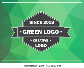 logo design on green polygon background, vector, vintage logo