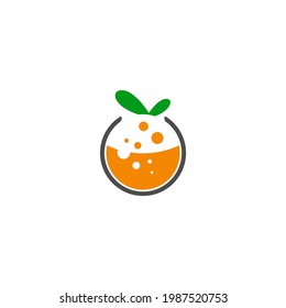 Logo-Design-Orangefarbene Lab mit grünem Farbzeichen