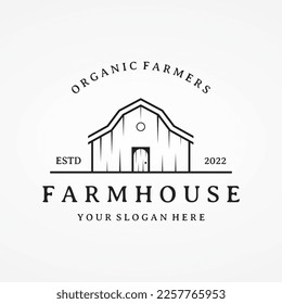 Logo design of organic farm house or barn or barn and animal farmhouse vintage.Vintage country logo.