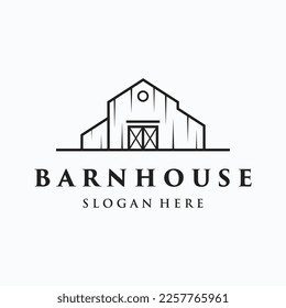 Logo design of organic farm house or barn or barn and animal farmhouse vintage.Vintage country logo.