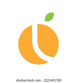 Logo design of organic fresh fruit in vector