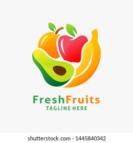 Logo design of organic fresh fruits	
