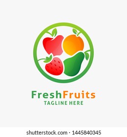 Logo design of organic fresh fruits	