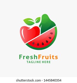 Logo design of organic fresh fruits	