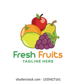 Logo design of organic fresh fruits 