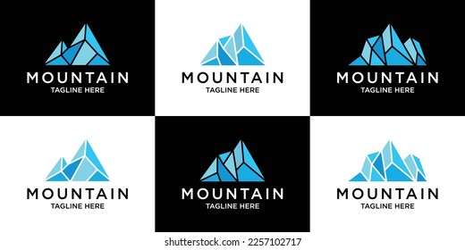 logo design origami mountain creative template