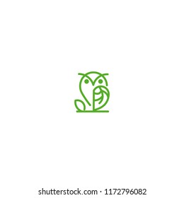 logo design owl and leaf