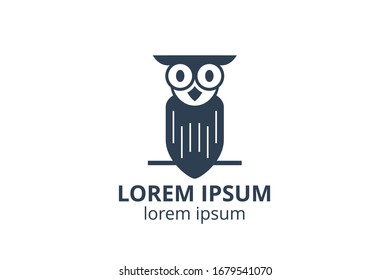 logo design of owl template in creative shape isolate vector illustration. use for any modern business like consultant, website corporate, education company, application, e-sport badge. 