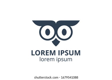 logo design of owl template in creative shape isolate vector illustration. use for any modern business like consultant, website corporate, education company, application, e-sport badge. 