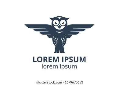 Logo-Design der Eule-Vorlage in kreativer Form isolieren Vektorillustration Illustration. Nutzung für alle modernen Unternehmen wie Berater, Website-Unternehmen, Bildungsunternehmen, Anwendung, e-sport-Badge.