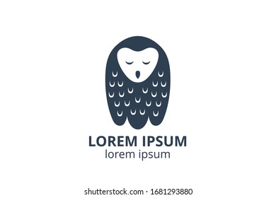 logo design of owl template in creative shape isolate vector illustration. use for any modern business like consultant, website corporate, education company, application, e-sport badge.