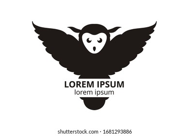 logo design of owl template in creative shape isolate vector illustration. use for any modern business like consultant, website corporate, education company, application, e-sport badge.