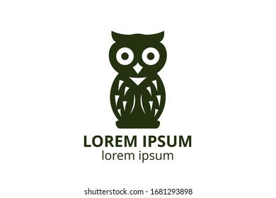 logo design of owl template in creative shape isolate vector illustration. use for any modern business like consultant, website corporate, education company, application, e-sport badge.