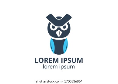 logo design of owl template in creative shape isolate vector illustration. use for any modern business like consultant, website corporate, education company, application, e-sport badge.