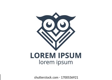 logo design of owl template in creative shape isolate vector illustration. use for any modern business like consultant, website corporate, education company, application, e-sport badge.