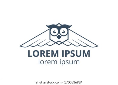 logo design of owl template in creative shape isolate vector illustration. use for any modern business like consultant, website corporate, education company, application, e-sport badge.