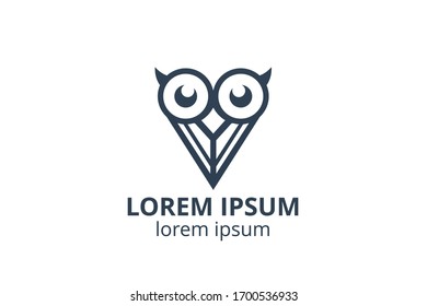 logo design of owl template in creative shape isolate vector illustration. use for any modern business like consultant, website corporate, education company, application, e-sport badge.