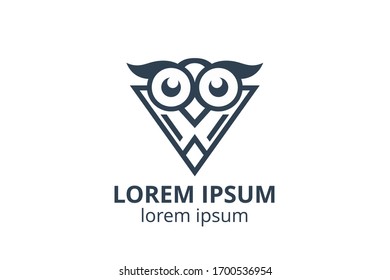 logo design of owl template in creative shape isolate vector illustration. use for any modern business like consultant, website corporate, education company, application, e-sport badge.