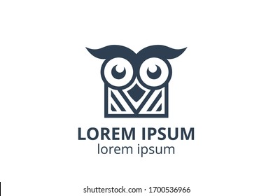 logo design of owl template in creative shape isolate vector illustration. use for any modern business like consultant, website corporate, education company, application, e-sport badge.