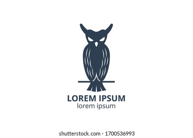 logo design of owl template in creative shape isolate vector illustration. use for any modern business like consultant, website corporate, education company, application, e-sport badge.