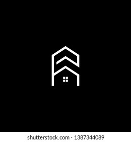 Logo design of P H PH HP in vector for construction, home, real estate, building, property. Minimal awesome trendy professional logo design template on black background.