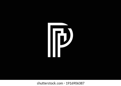 Logo design of P PP in vector for construction, home, real estate, building, property. Minimal awesome trendy professional logo design template on black background.