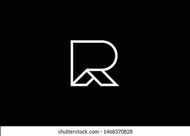 Logo design of P R RP PR in vector for construction, home, real estate, building, property. Minimal awesome trendy professional logo design template on black background.