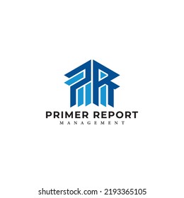 Logo design of P R RP PR in vector for construction, home, real estate, building, and property. Minimal awesome trendy professional logo design template on white background.