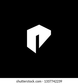 Logo design of P in vector for construction, home, real estate, building, property. Minimal awesome trendy professional logo design template on black background.