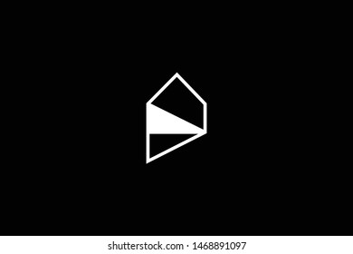 Logo design of P in vector for construction, home, real estate, building, property. Minimal awesome trendy professional logo design template on black background.