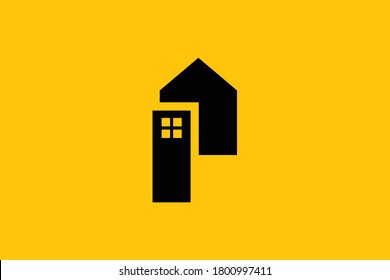 Logo design of P in vector for construction, home, real estate, building, property. creative elegant Monogram. Premium Business home logo icon. Black color on background