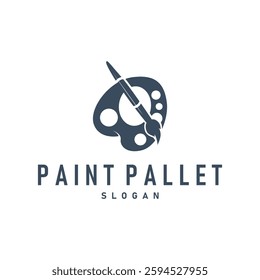 logo design paint palette board illustration concept design minimalist simple product brand template