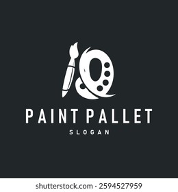 logo design paint palette board illustration concept design minimalist simple product brand template