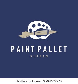 logo design paint palette board illustration concept design minimalist simple product brand template