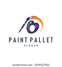 logo design paint palette board illustration concept design minimalist simple product brand template